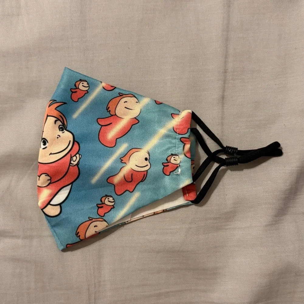 3 Adjustable Studio Ghibli Anime Fabric Face Masks - Spirited Away & Ponyo
